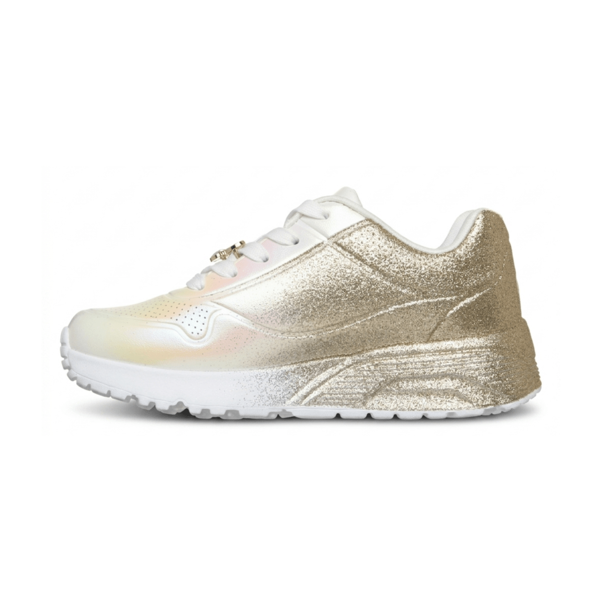 Skechers Girls (Preschool) 310814LWGD JGoldcrown: UNO Lite - Heartdust Forever White/Gold - 1112394 - Tip Top Shoes of New York