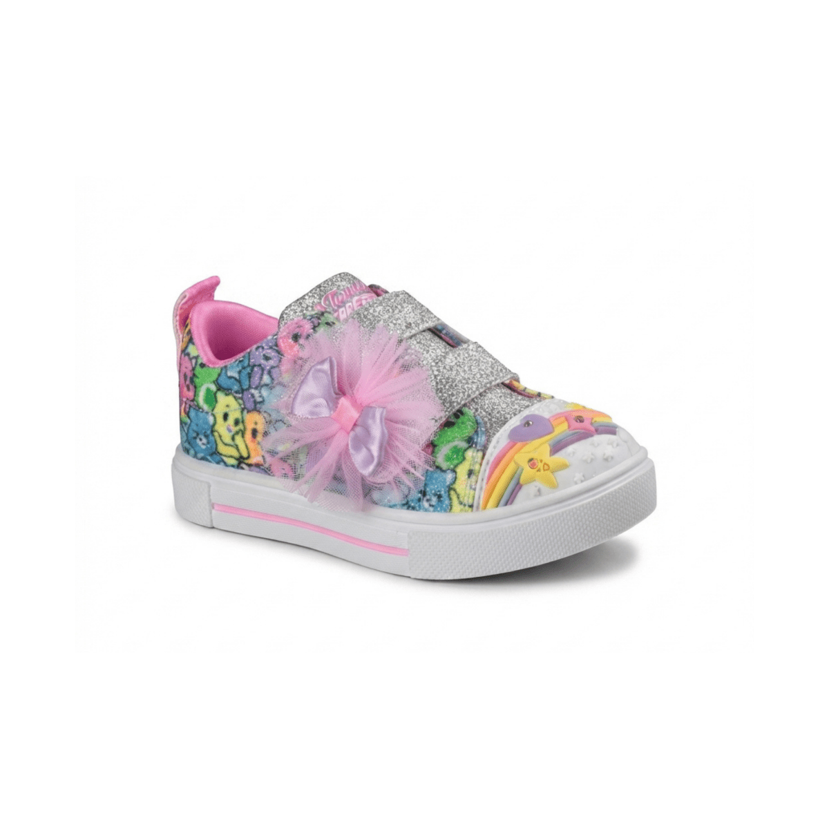 Skechers Toddlers 314493NSMLT Twinkle Toes Care Bears: Twinkle Sparks - Care Bears Cutie Silver/Multicolor - 1112508 - Tip Top Shoes of New York