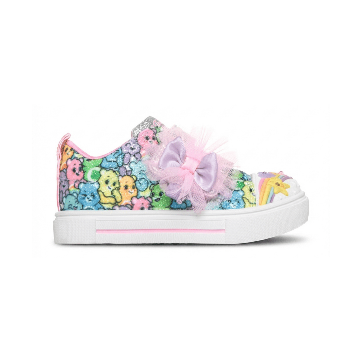 Skechers Toddlers 314493NSMLT Twinkle Toes Care Bears: Twinkle Sparks - Care Bears Cutie Silver/Multicolor - 1112508 - Tip Top Shoes of New York