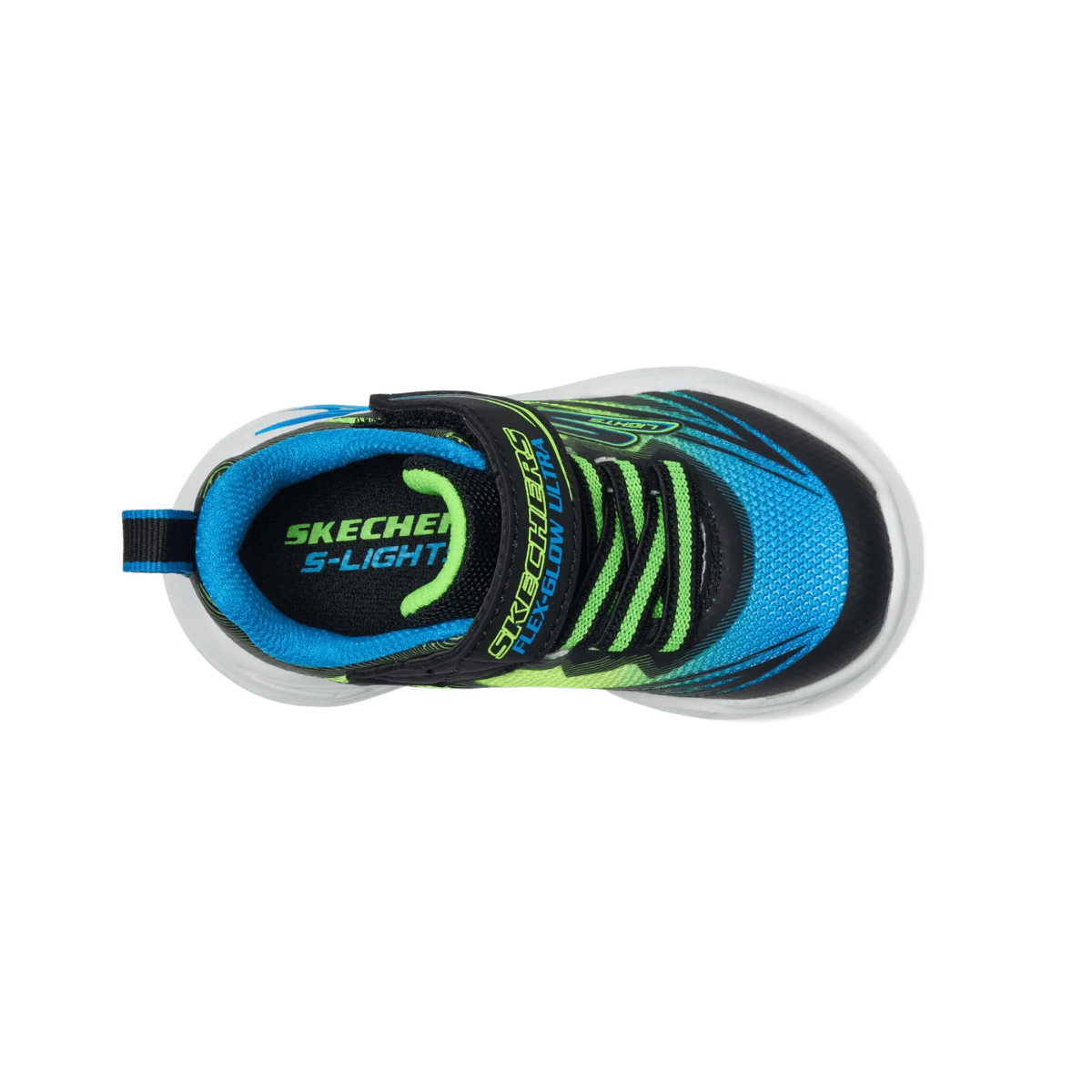 Skechers Toddlers' 400139NBBLM S Lights: Flex - Glow Ultra Black/Blue/Lime - 1100370 - Tip Top Shoes of New York