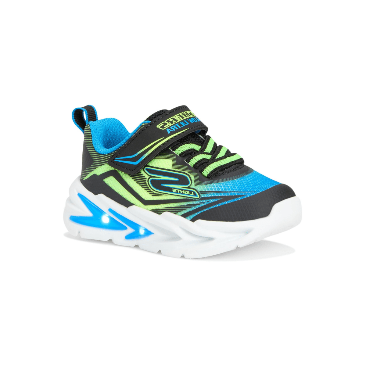 Skechers Toddlers' 400139NBBLM S Lights: Flex - Glow Ultra Black/Blue/Lime - 1100370 - Tip Top Shoes of New York