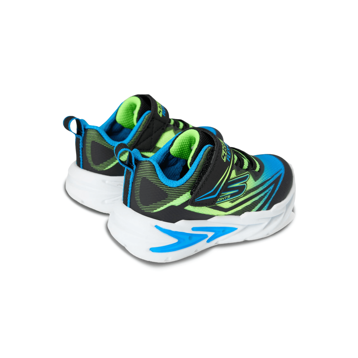 Skechers Toddlers' 400139NBBLM S Lights: Flex - Glow Ultra Black/Blue/Lime - 1100370 - Tip Top Shoes of New York