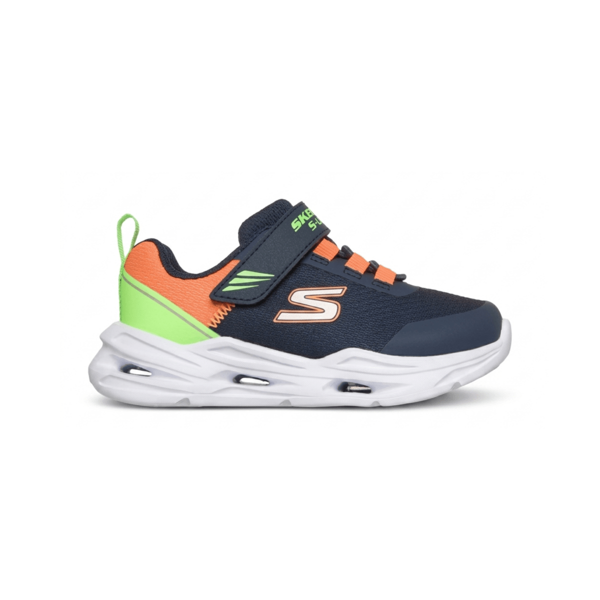 Skechers Toddlers 407628NNVMT S-Lights: Lil' Glide-Step Lights Navy/Orange/Lime - 1112223 - Tip Top Shoes of New York