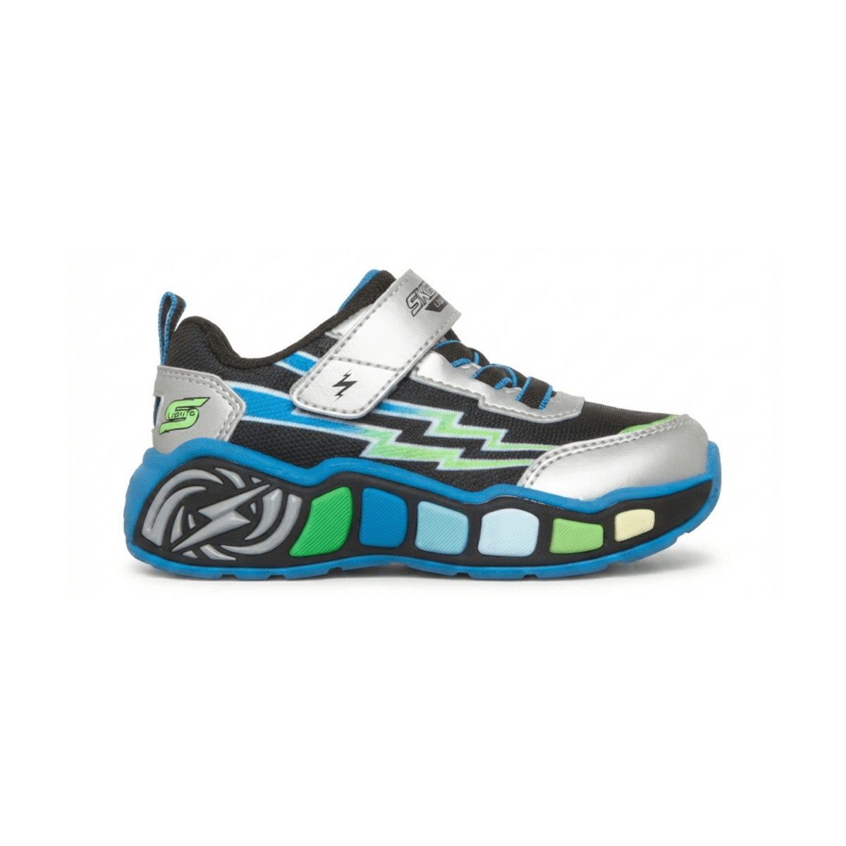 Skechers Toddlers 407632NSLBK Lil' Storm Scene Silver/Black/Blue - 1117770 - Tip Top Shoes of New York