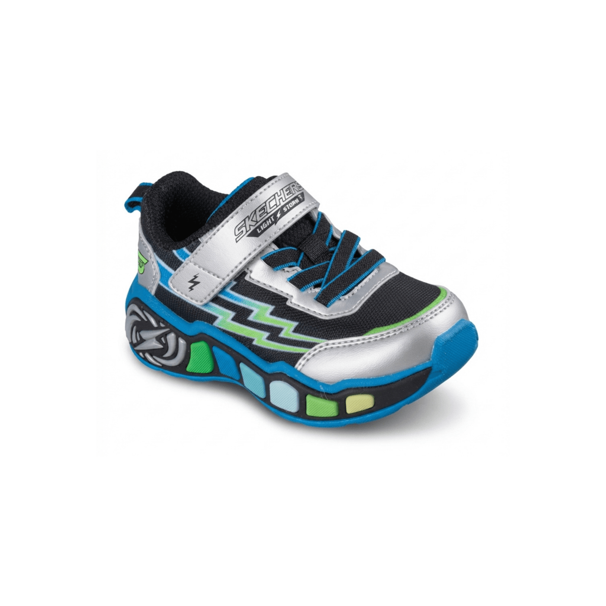 Skechers Toddlers 407632NSLBK Lil' Storm Scene Silver/Black/Blue - 1117770 - Tip Top Shoes of New York