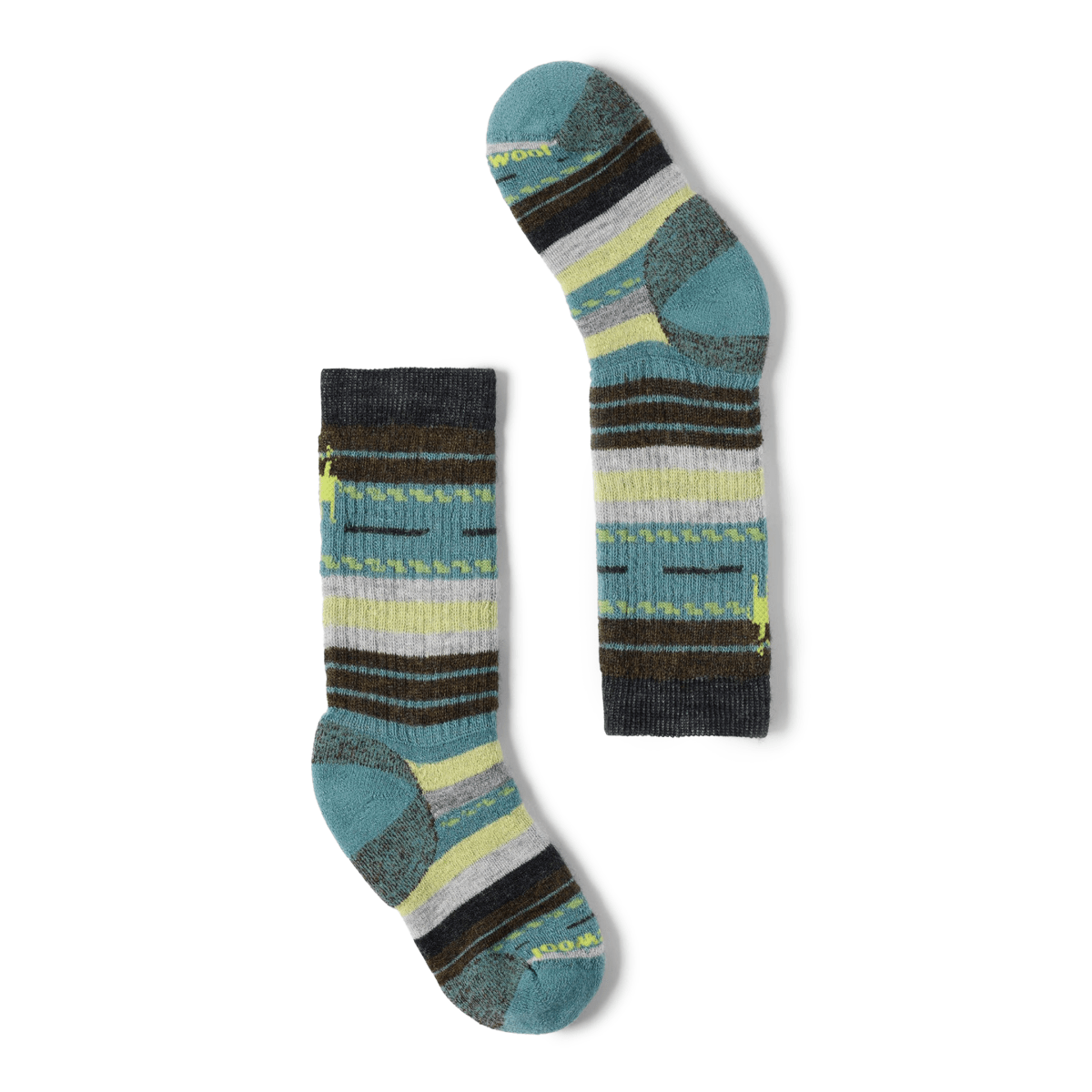 Smart Wool Kids Hike Full Cushion Margarita Crew Socks Green/Multicolor - 1110992 - Tip Top Shoes of New York