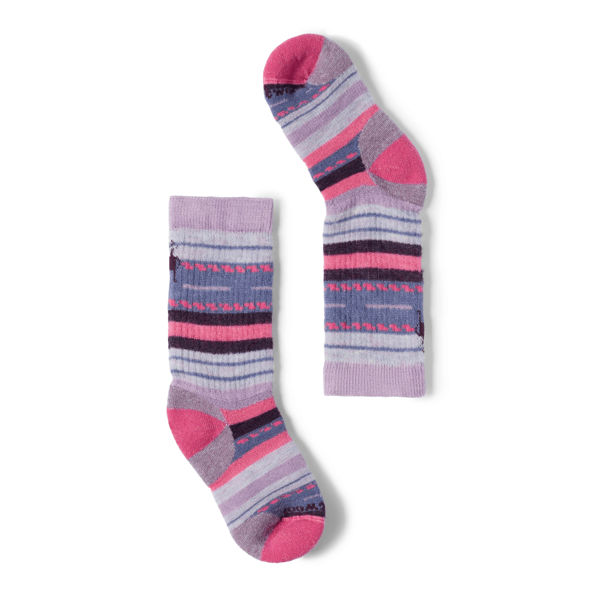 Smart Wool Kids Hike Full Cushion Margarita Crew Socks Purple/Multicolor - 1110985 - Tip Top Shoes of New York