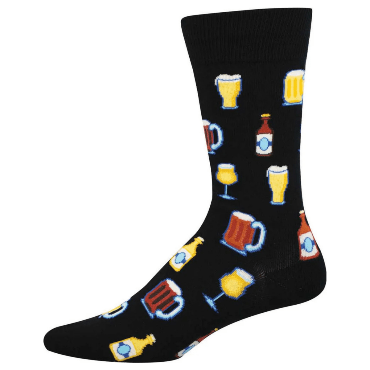 Sock Smith Men's Get Your Beer Glasses On Cotton Crew Black - 11018043 - Tip Top Shoes of New York