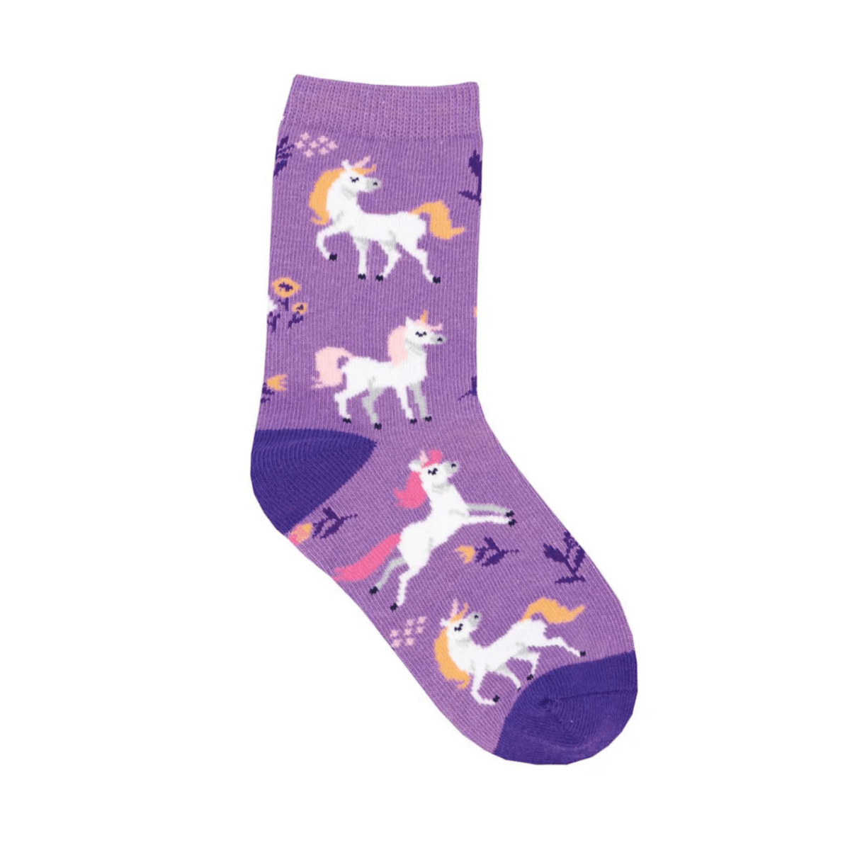 Sock Smith Toddler's Unicorn Flowers Purple - 1098861 - Tip Top Shoes of New York