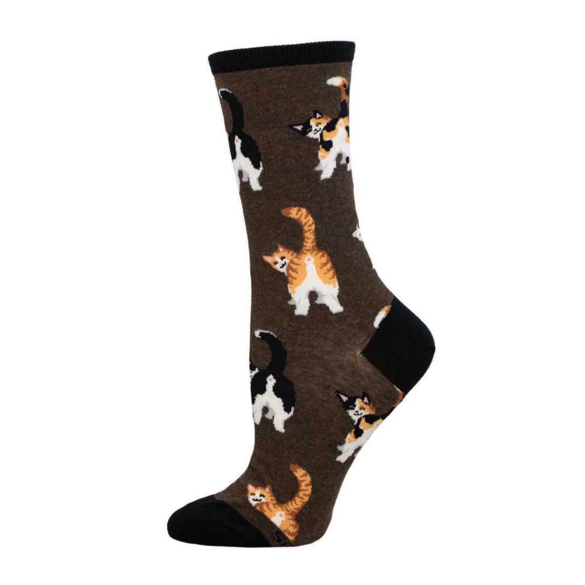 Sock Smith Women's Cat Butts Brown - 10064739 - Tip Top Shoes of New York