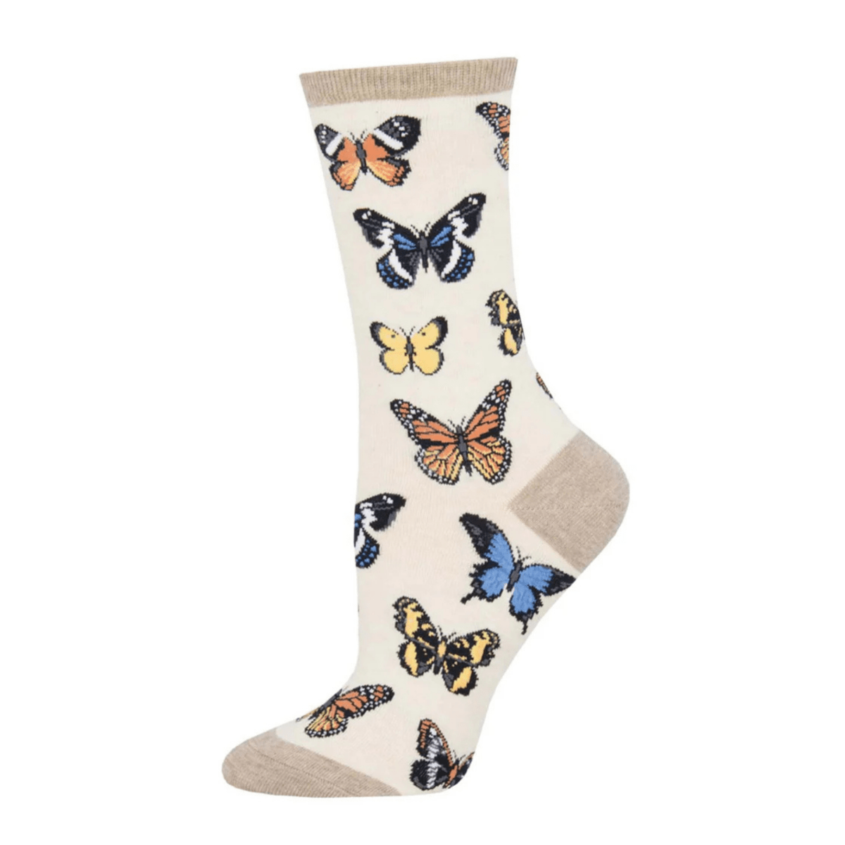 Sock Smith Women's Majestic Butterflies Grey - 11002434 - Tip Top Shoes of New York