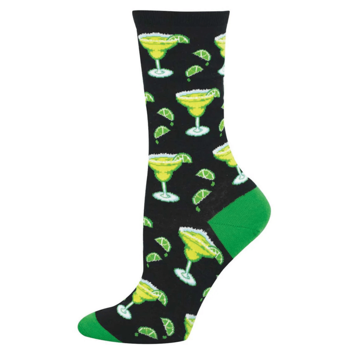Sock Smith Women's Margarita and Lime Cotton Crew Black/Green - 11018044 - Tip Top Shoes of New York