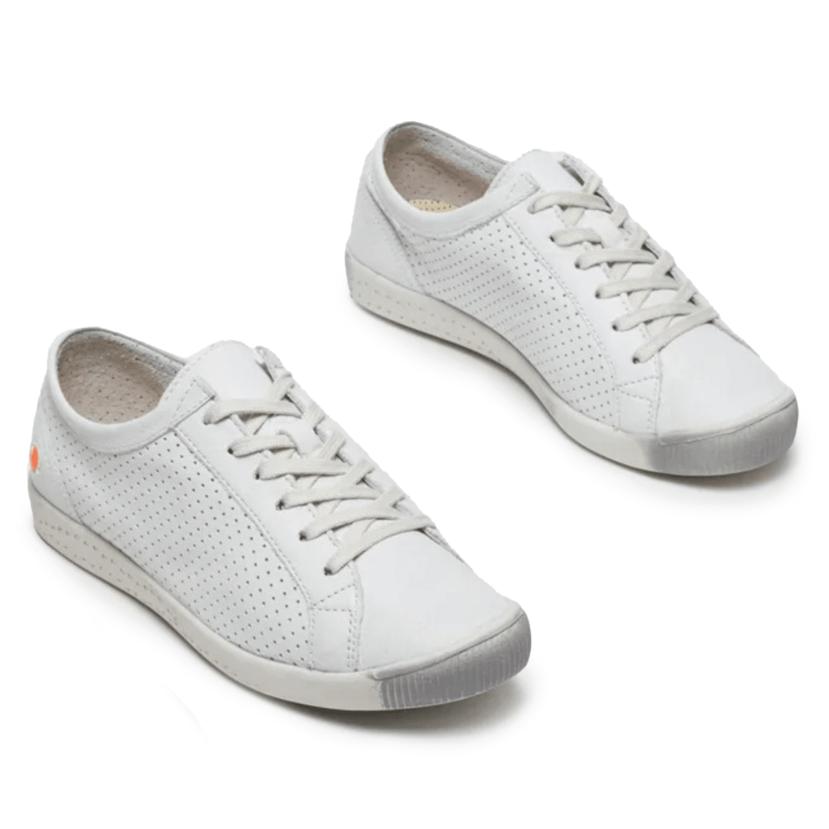 Softinos by Bos & Co Women's ICA388 White Smooth Leather - 9035719 - Tip Top Shoes of New York