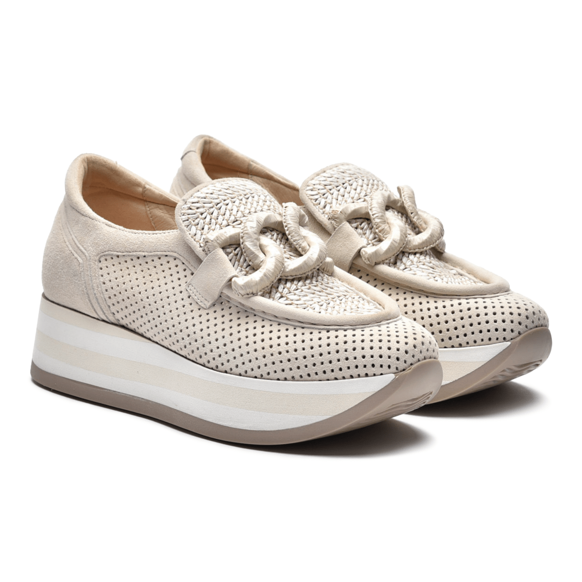 Softwaves Women's Cintia Coco Velour/Raffia - 9021021 - Tip Top Shoes of New York