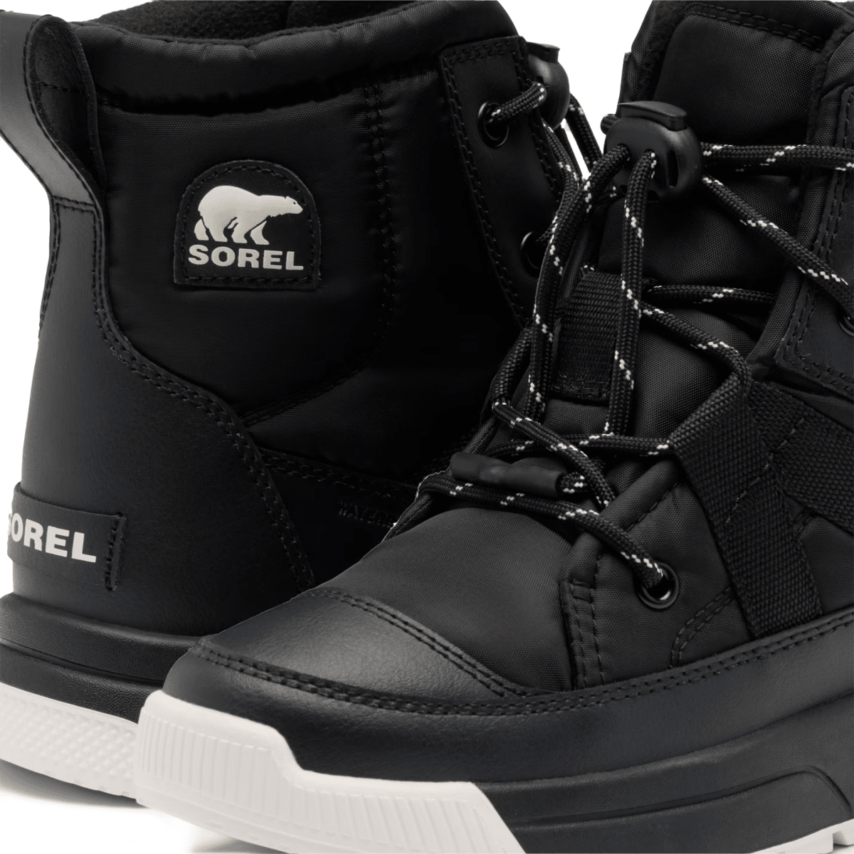 Sorel Kids (Preschool) Whitney III Mid Waterproof Black/White - 1110576 - Tip Top Shoes of New York