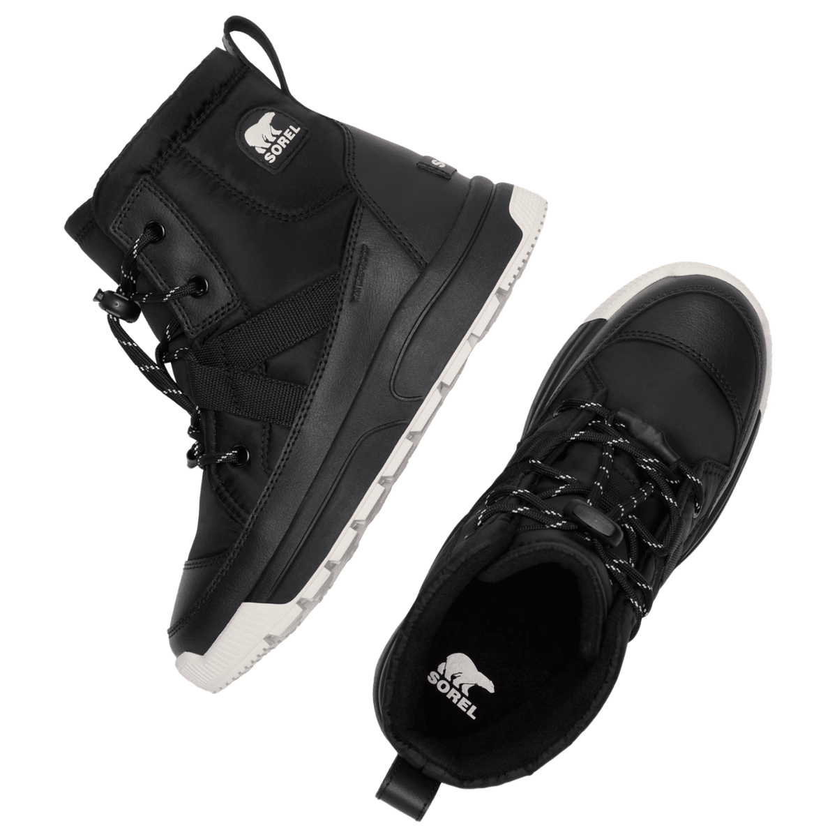 Sorel Kids (Preschool) Whitney III Mid Waterproof Black/White - 1110576 - Tip Top Shoes of New York