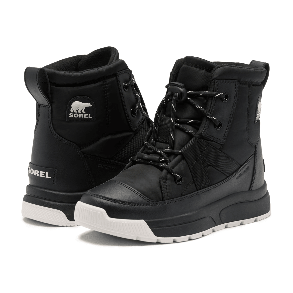Sorel Kids (Preschool) Whitney III Mid Waterproof Black/White - 1110576 - Tip Top Shoes of New York