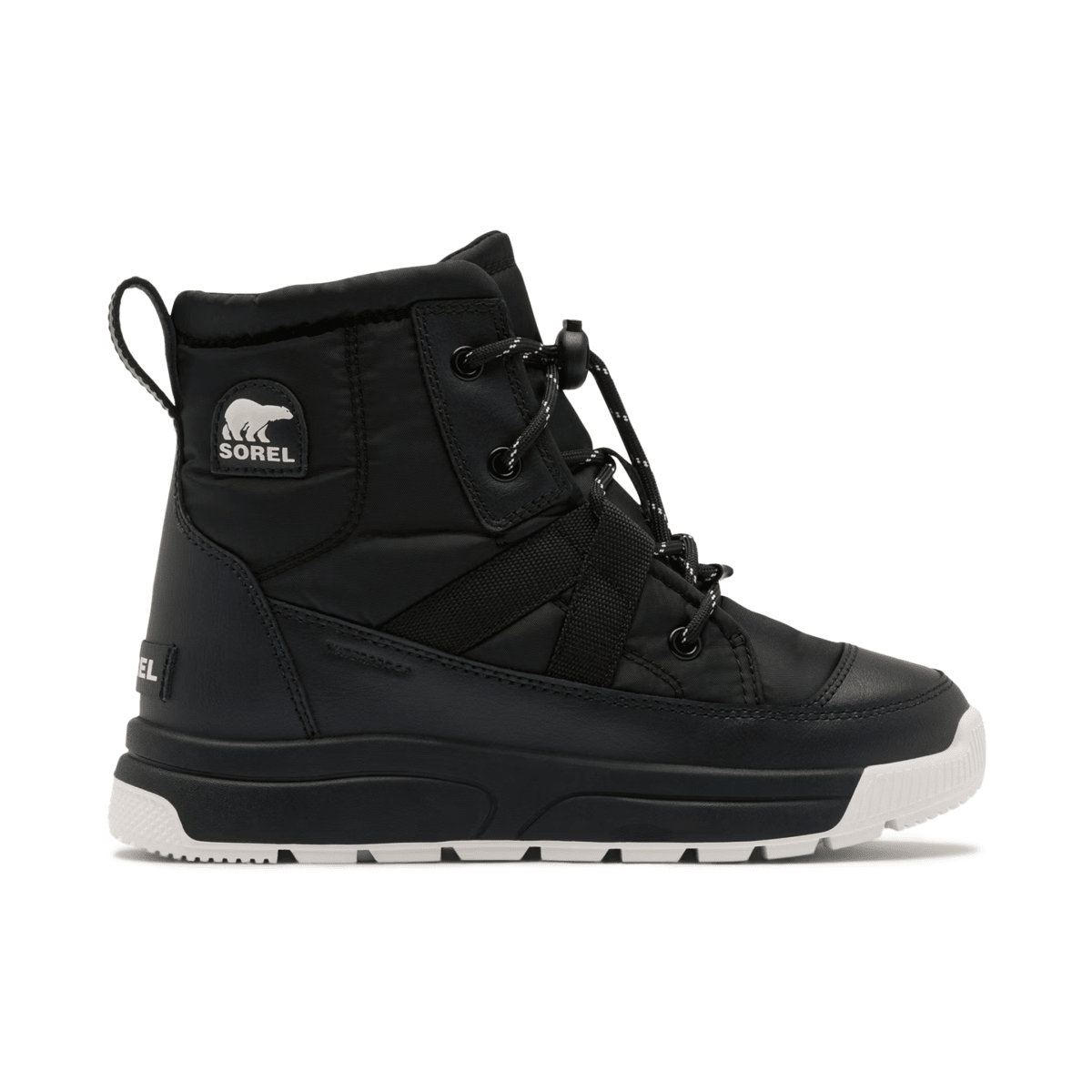 Sorel Kids (Preschool) Whitney III Mid Waterproof Black/White - 1110576 - Tip Top Shoes of New York