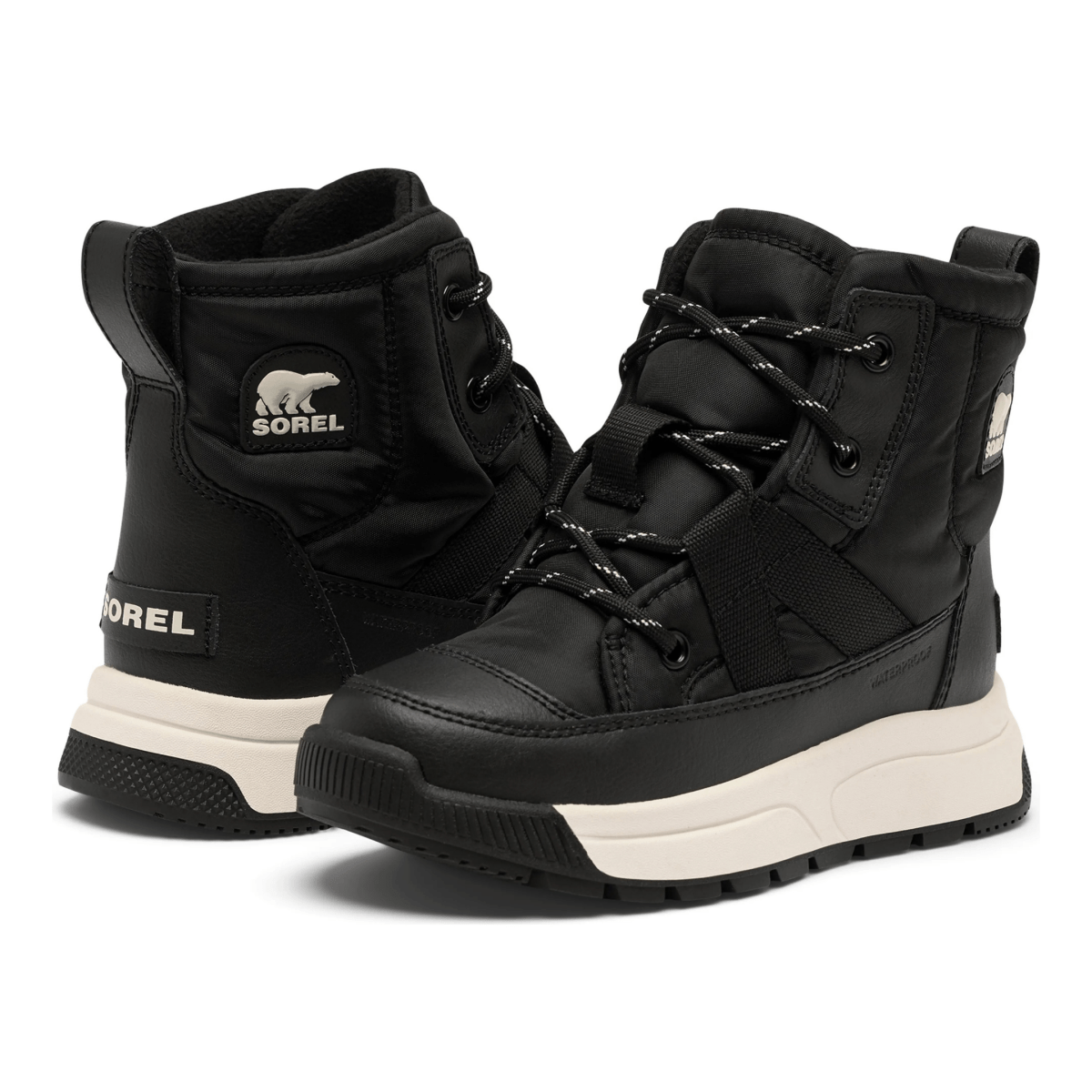 Sorel Kids' Whitney III Mid Black/Sea Salt Waterproof - 1098872 - Tip Top Shoes of New York