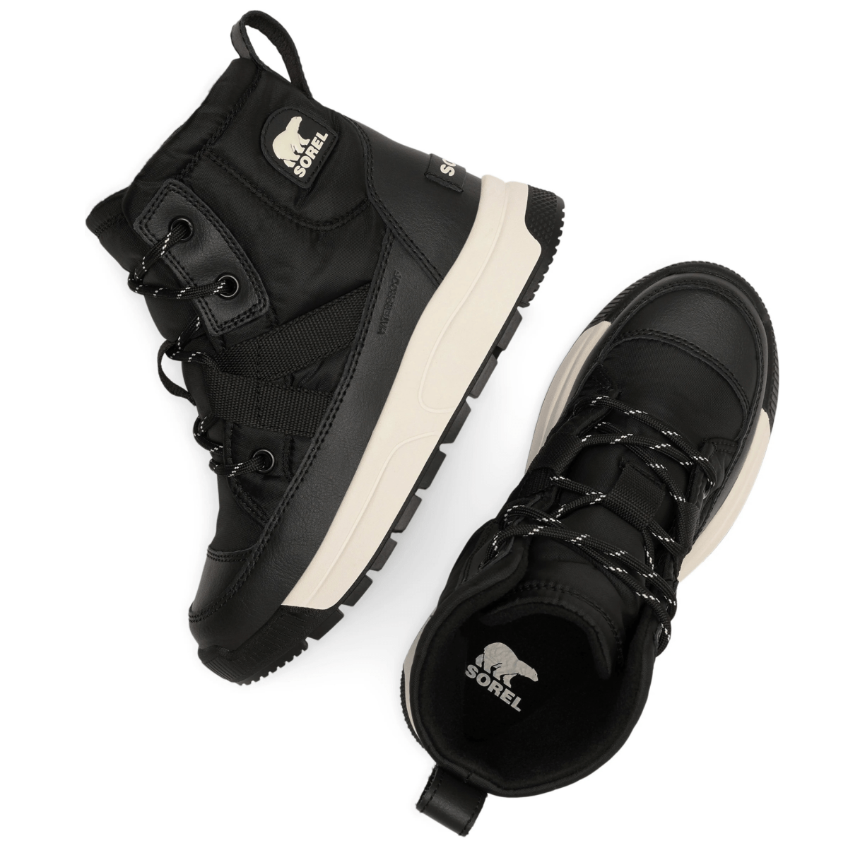 Sorel Kids' Whitney III Mid Black/Sea Salt Waterproof - 1098872 - Tip Top Shoes of New York