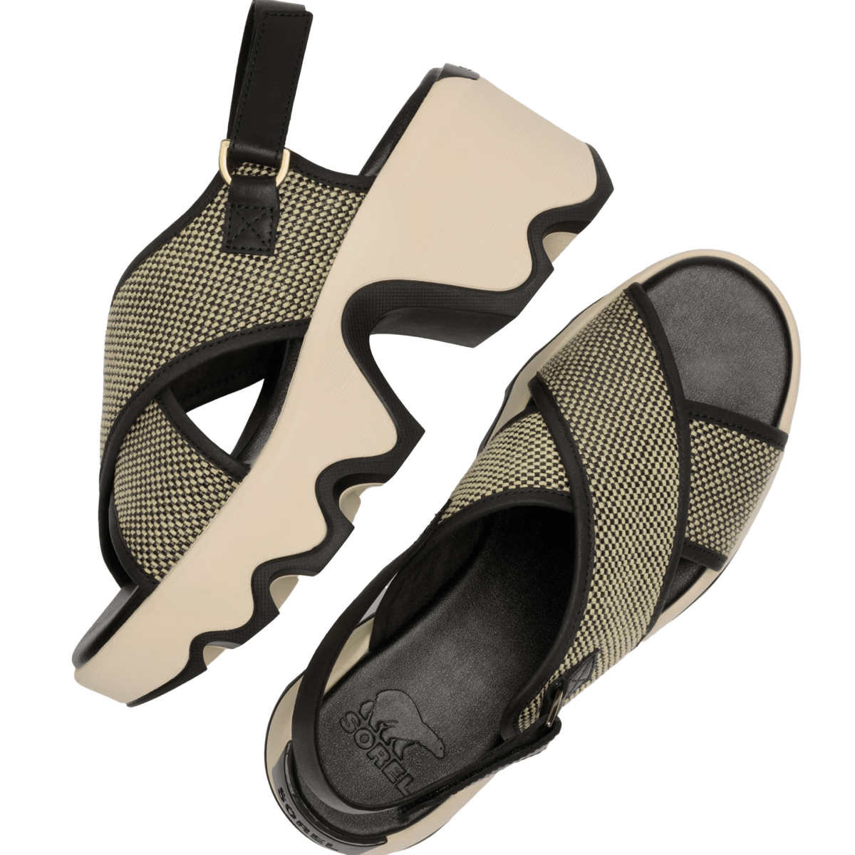 Sorel Women's Kinetic Aura Slingback TXT Black/Bleached Ceramic - 9029544 - Tip Top Shoes of New York