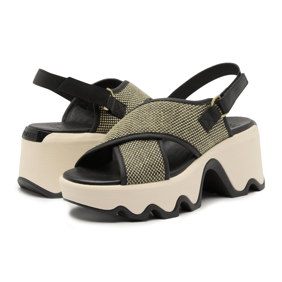 Sorel Women's Kinetic Aura Slingback TXT Black/Bleached Ceramic - 9029544 - Tip Top Shoes of New York