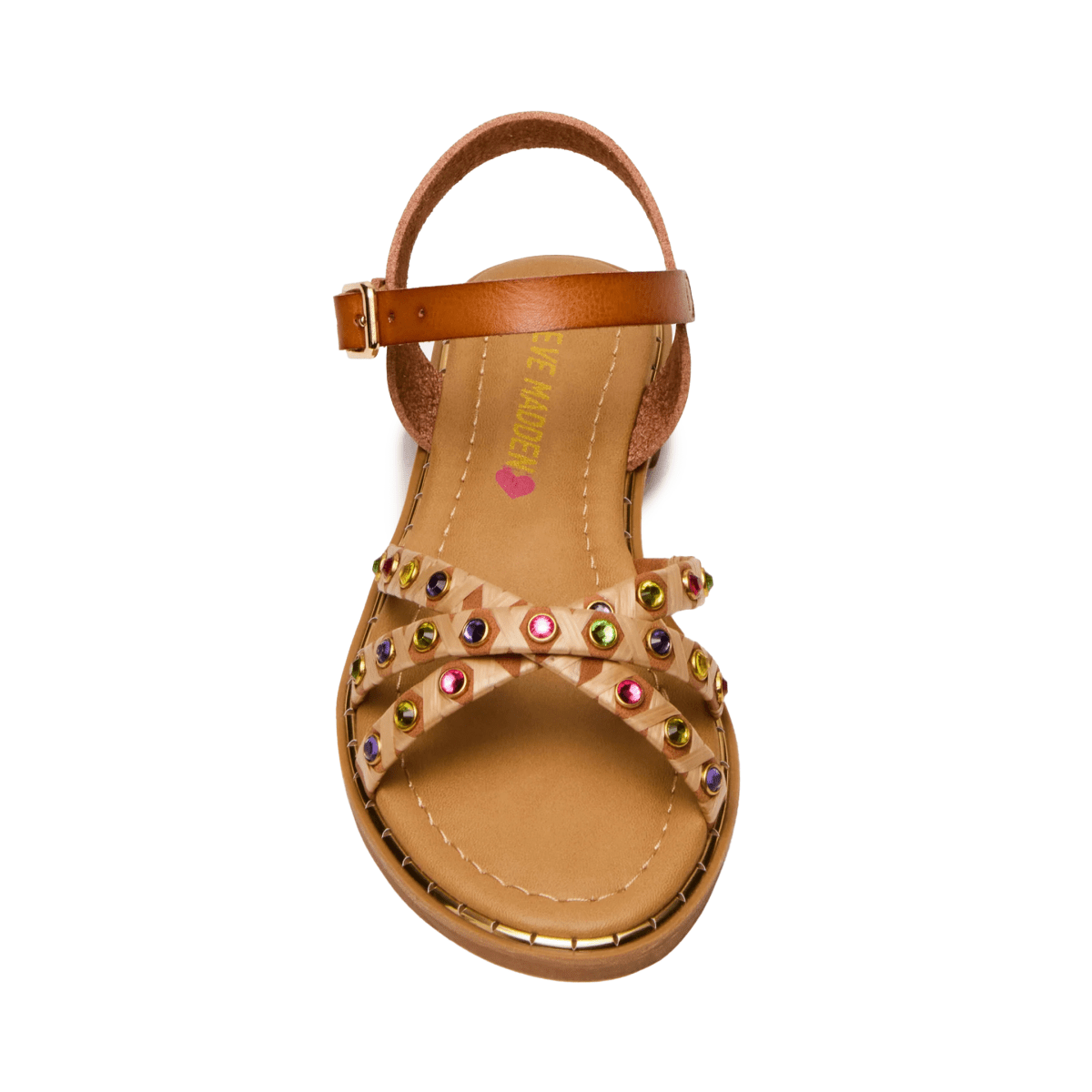 Steve Madden Girls Gillian Cognac Brown/Multicolor Rhinestones - 1106631 - Tip Top Shoes of New York
