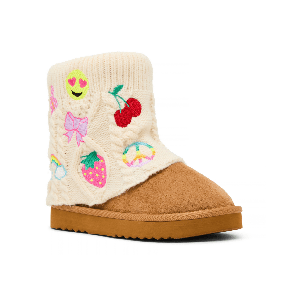 Steve Madden Girls JCozy Chestnut Emoji - 1117086 - Tip Top Shoes of New York