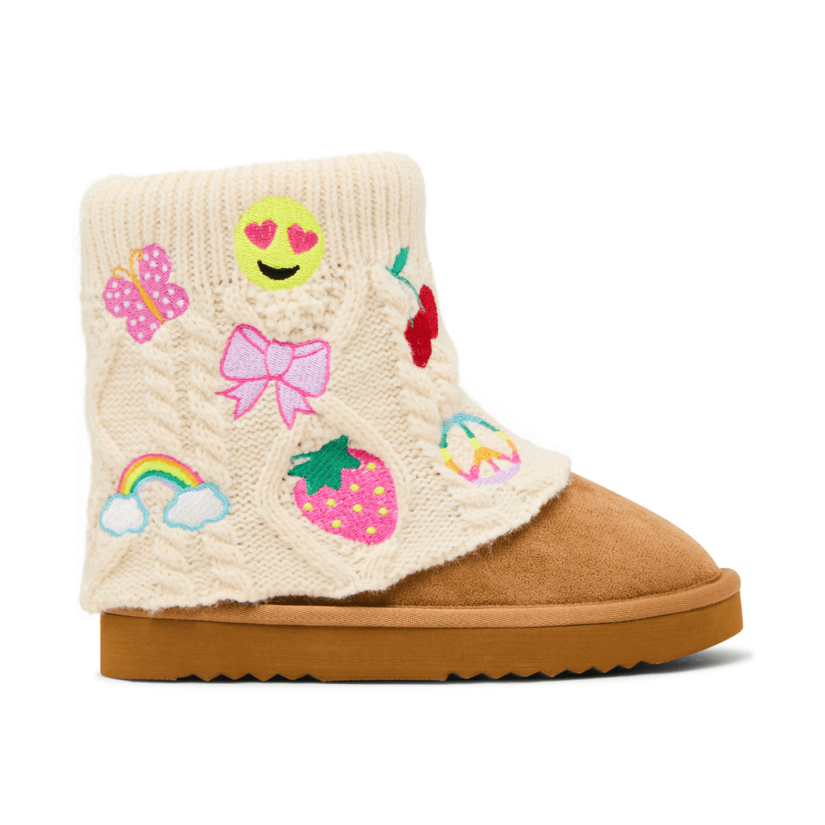 Steve Madden Girls JCozy Chestnut Emoji - 1117086 - Tip Top Shoes of New York
