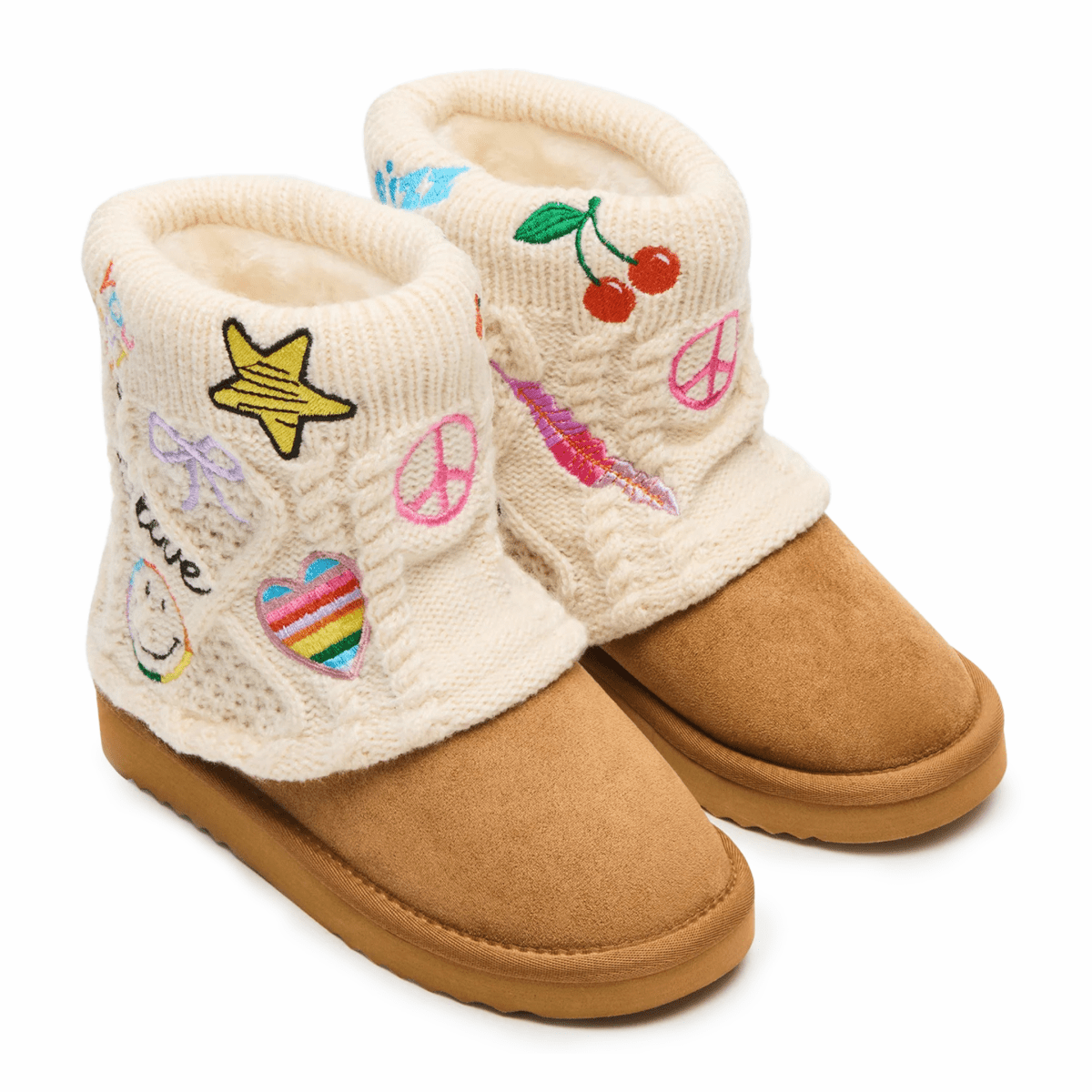 Steve Madden Girls' JSwayy Cognac/Multicolor Emojis - 1106478 - Tip Top Shoes of New York