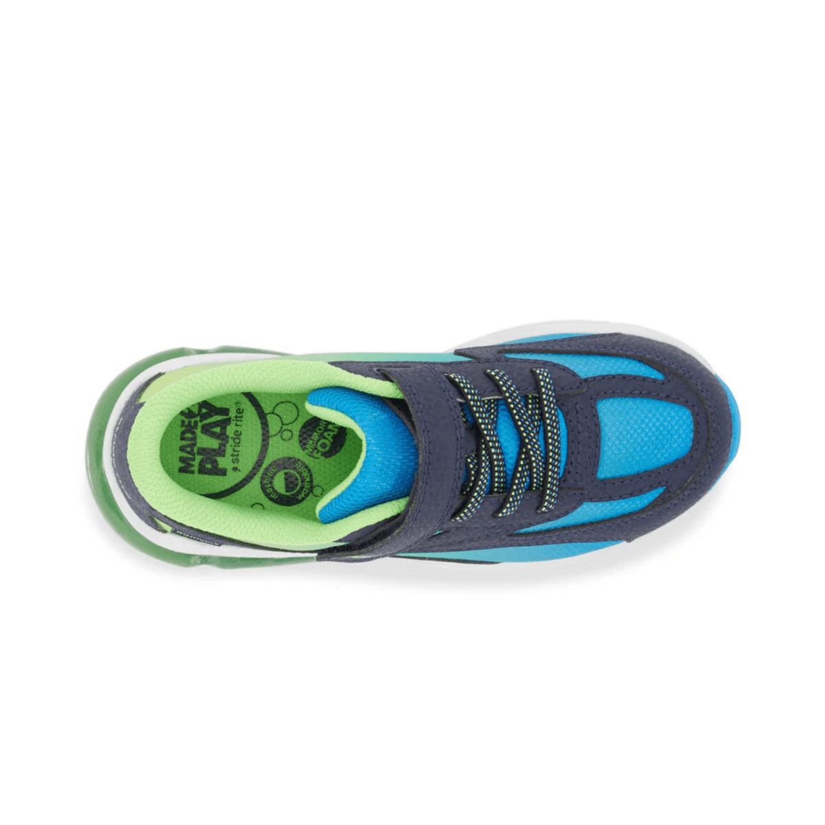 Stride Rite Kids' M2P Lighted Phantom Blue/Green - 1097337 - Tip Top Shoes of New York