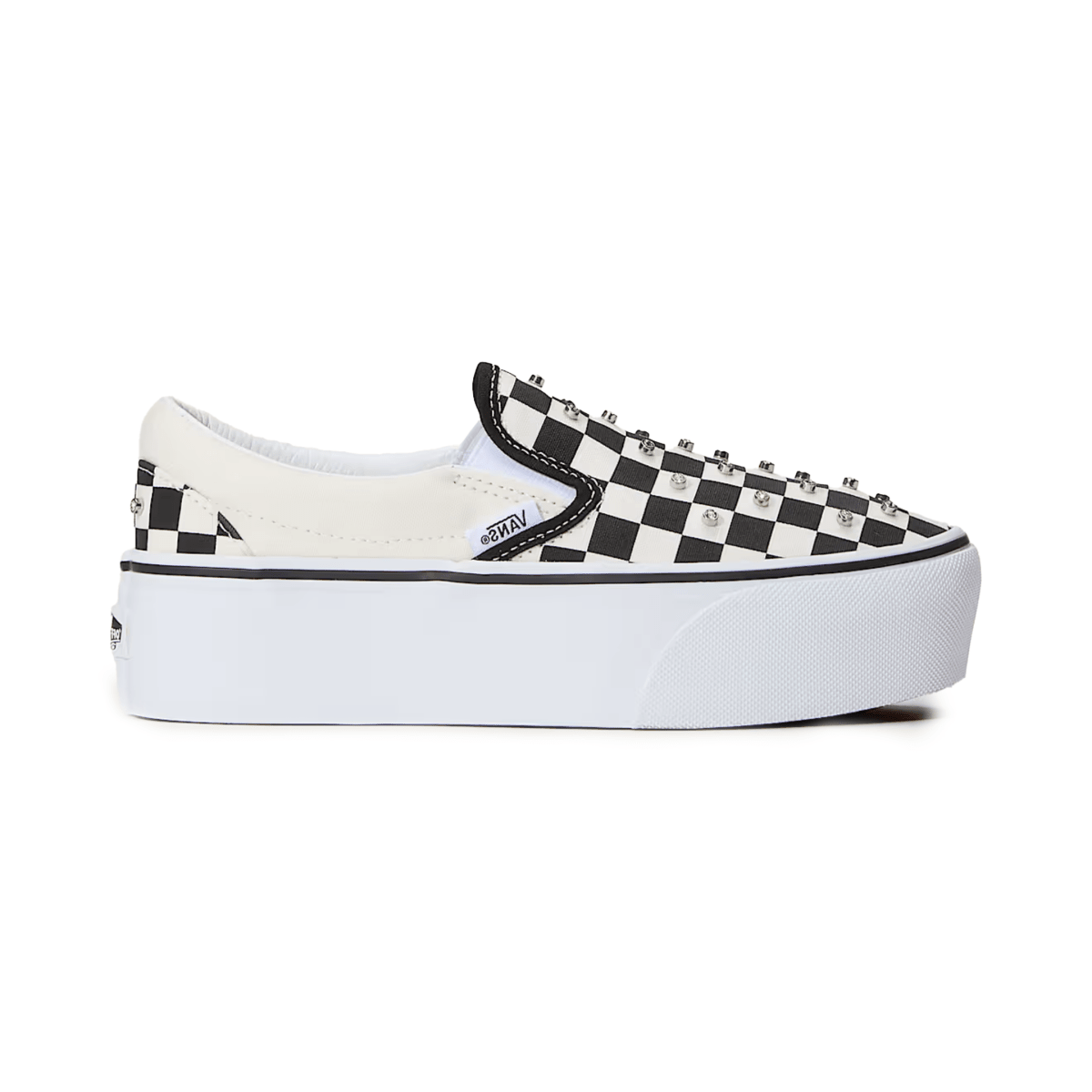 Vans Girls (Grade School) Classic Slip-On Platform White Rhinestone - 1110026 - Tip Top Shoes of New York