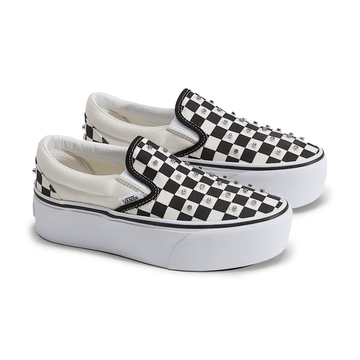 Vans Girls (Grade School) Classic Slip-On Platform White Rhinestone - 1110026 - Tip Top Shoes of New York