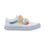 Vans Girl's (Preschool) Old Skool V Rainbow/True White/Multi - 1086443 - Tip Top Shoes of New York