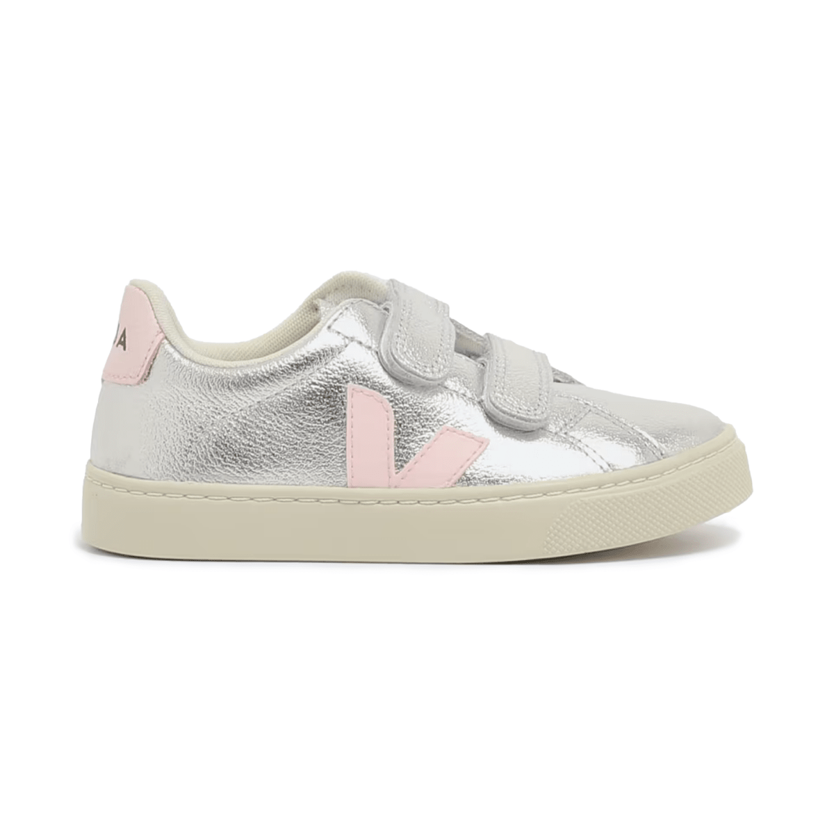 Veja Girls Esplar O.T. Silver Metallic/Pink/Cream Laminated Leather - 1111516 - Tip Top Shoes of New York