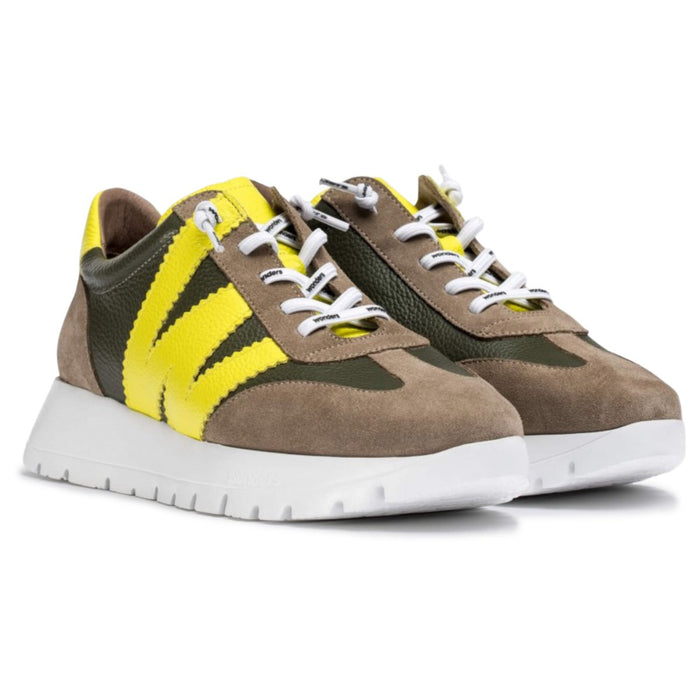 Wonders Women's Racer Taupe/Algae/Cyber Yellow/White - 9021738 - Tip Top Shoes of New York