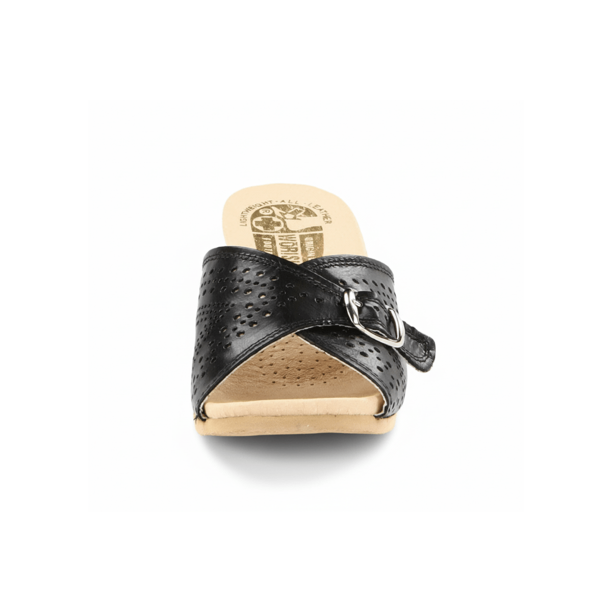 Worishofer Women's 251 Slide Black Leather - 403506401010 - Tip Top Shoes of New York