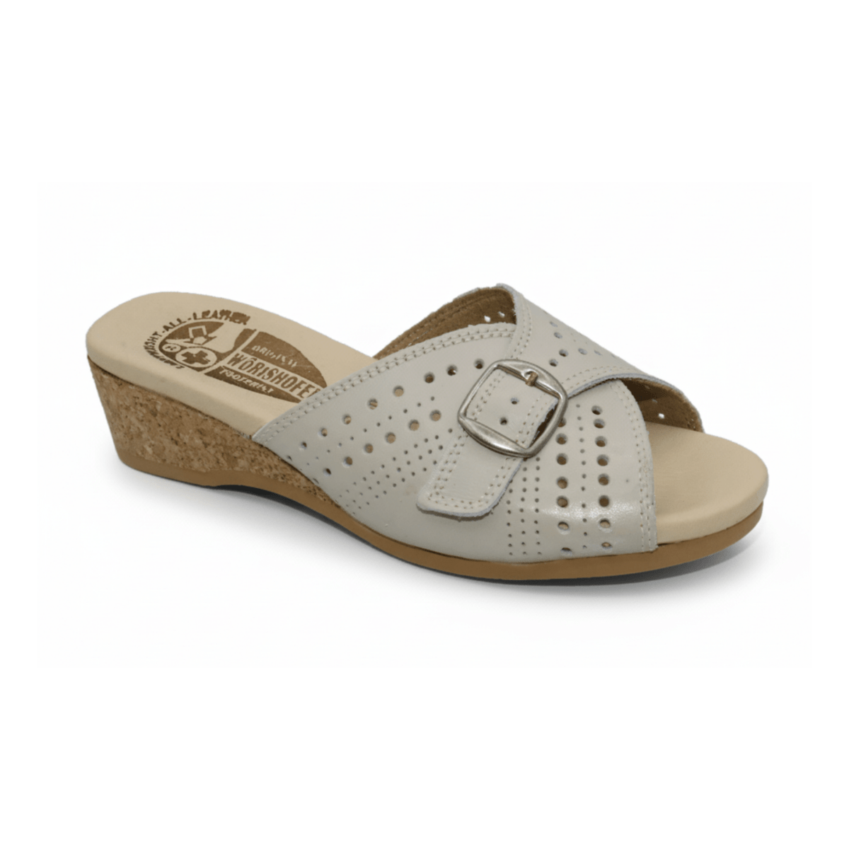 Worishofer Women's 251 Slide Opal Bone Leather - 400149401018 - Tip Top Shoes of New York