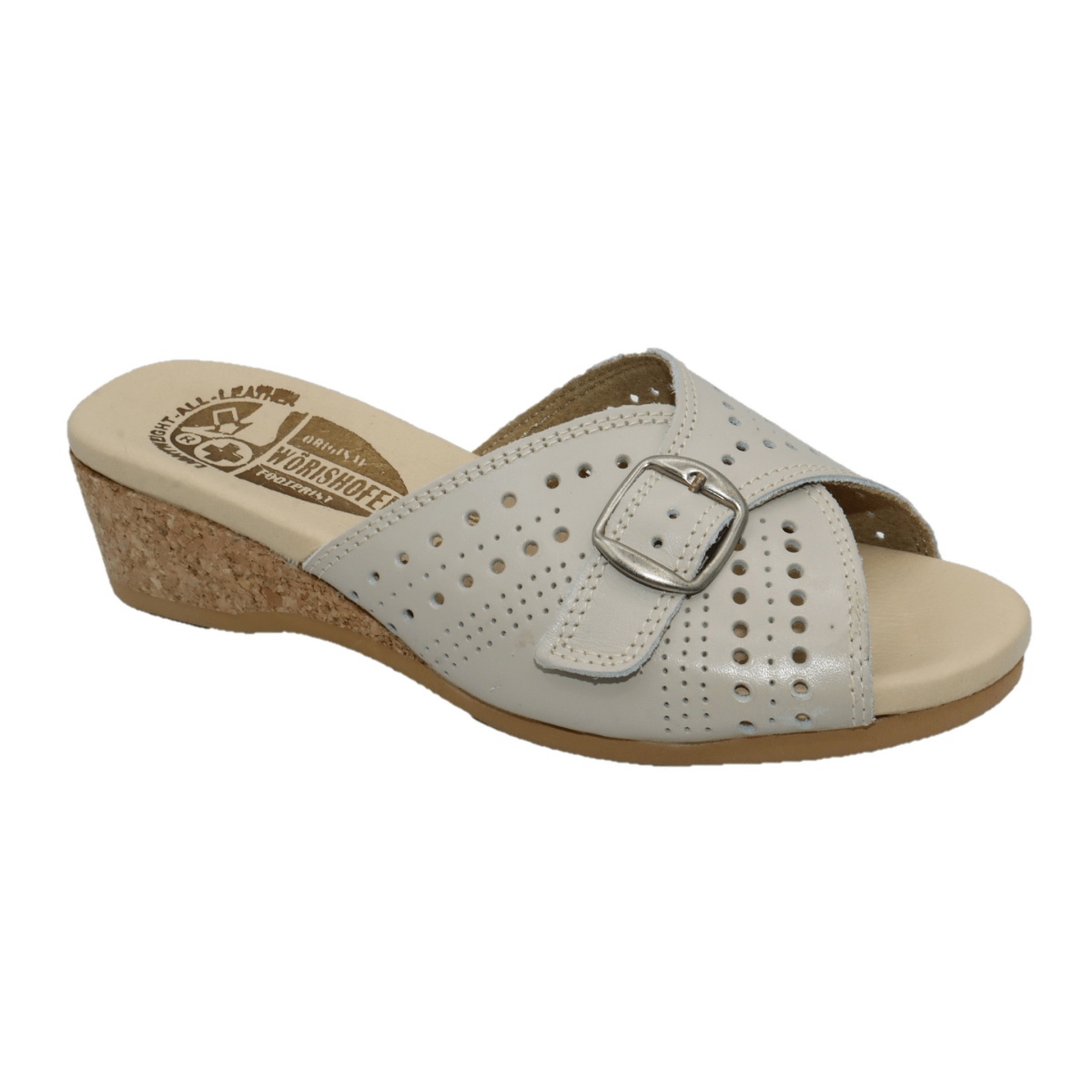 Worishofer Women's 251 Slide Opal Bone Leather - 400149401018 - Tip Top Shoes of New York