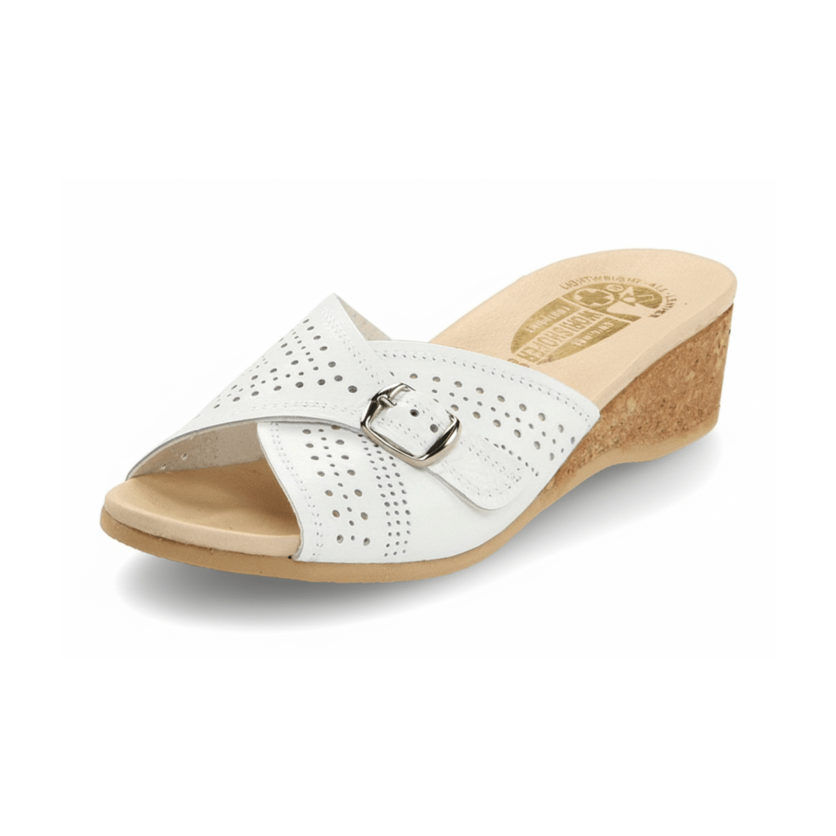 Worishofer Women's 251 Slide White Leather - 400188301010 - Tip Top Shoes of New York