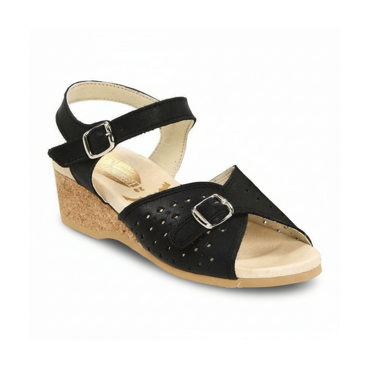 Worishofer Women's 811 Black Perforated Leather - 407898401016 - Tip Top Shoes of New York