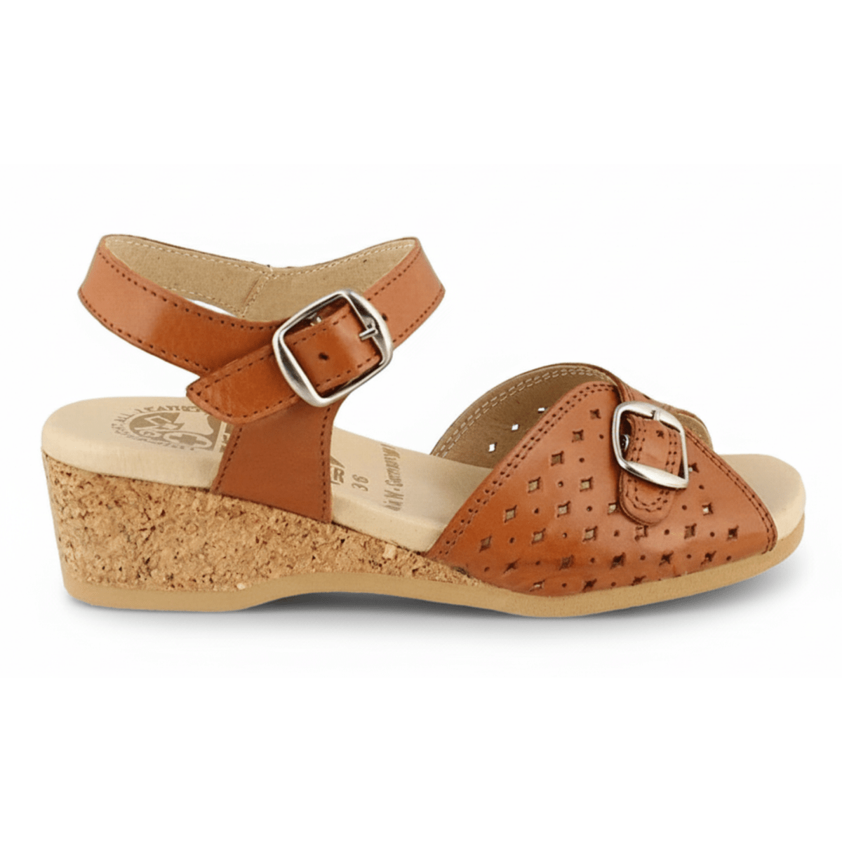 Worishofer Women's 811 Tan Perforated Leather - 407081402011 - Tip Top Shoes of New York