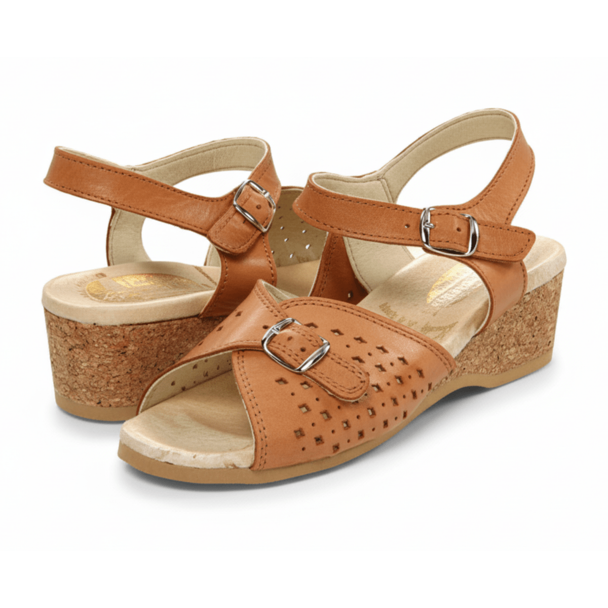 Worishofer Women's 811 Tan Perforated Leather - 407081402011 - Tip Top Shoes of New York