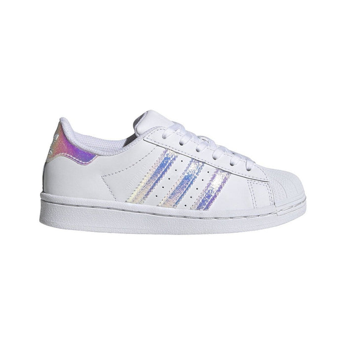 Adidas Girl's J White/Silver Shimmer - Tip Top Shoes of New York
