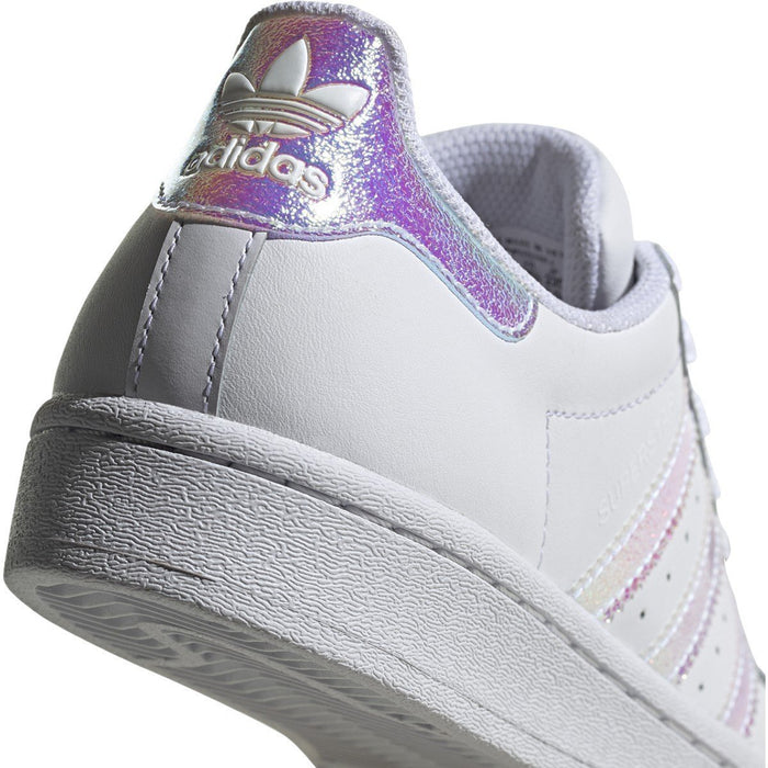 Leonardoda laten vallen puppy Adidas Girl's Superstar J White/Silver Shimmer - Tip Top Shoes of New York