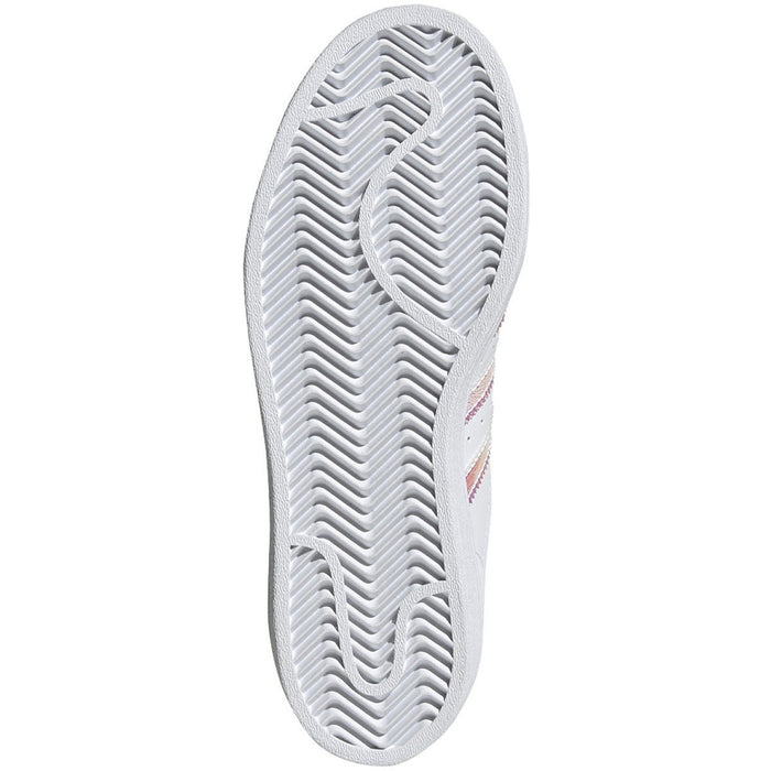 Superficial calculadora Panadería Adidas Girl's Superstar J White/Silver Shimmer - Tip Top Shoes of New York