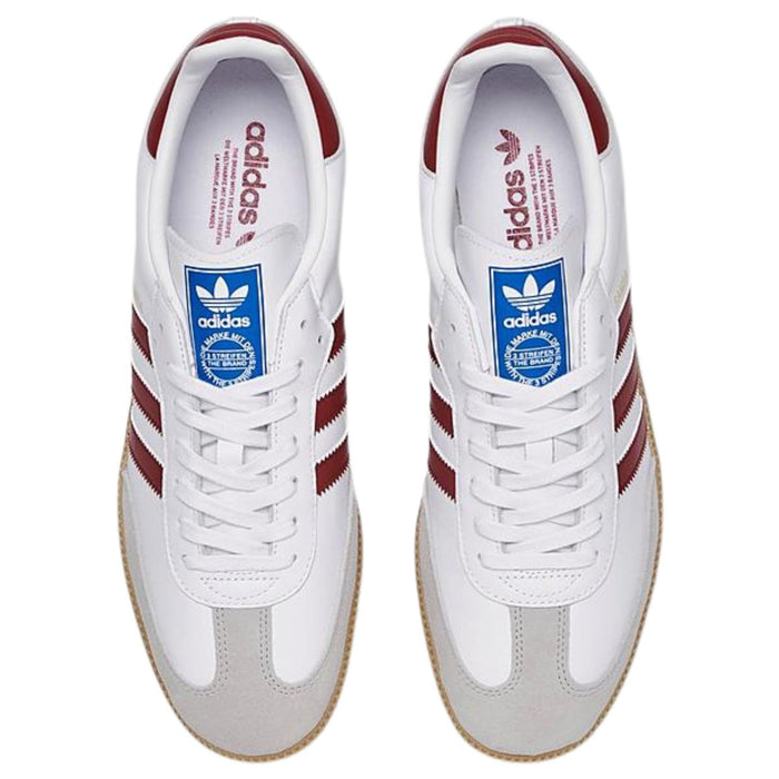 Adidas Men's Samba OG White/Collegiate Burgundy/Gum - 10038589 - Tip Top Shoes of New York