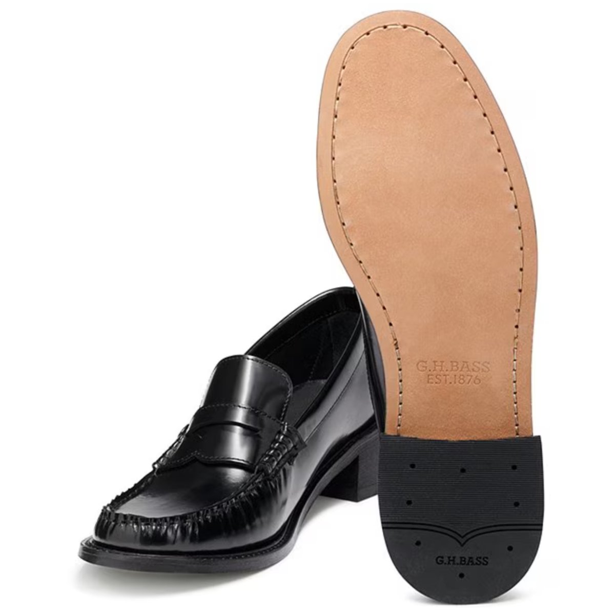 Bass Women's Whitney Heel Loafer Black Leather - 9013426 - Tip Top Shoes of New York