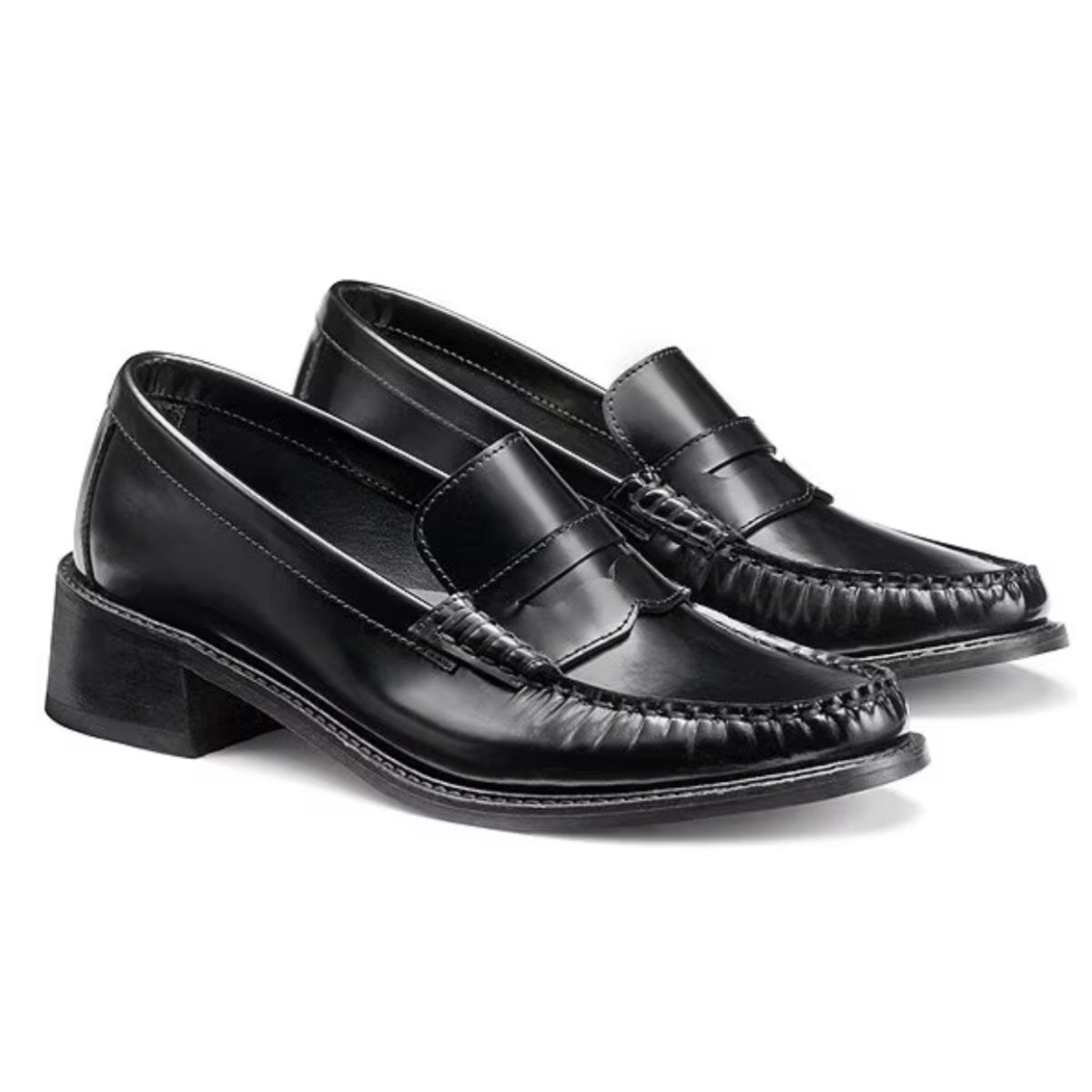 Bass Women's Whitney Heel Loafer Black Leather - 9013426 - Tip Top Shoes of New York
