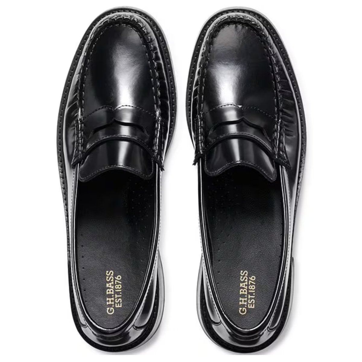 Bass Women's Whitney Heel Loafer Black Leather - 9013426 - Tip Top Shoes of New York